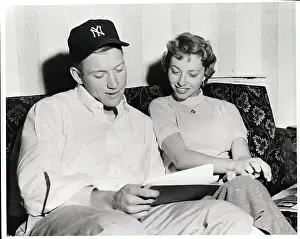 Mickey And Merlyn Mantle Looking At Pict