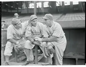 Mickey Owen Chatting with Teammates
