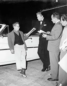 Mickey Rooney Reviewing Script with Actor and Affiliating Directors