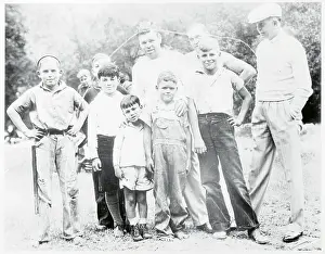 Camp Prints: Micky Walker With Kids And His Camp