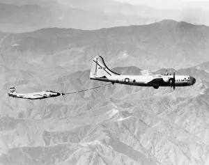 Midair Refueling of an American Navy Fighter Jet over Japan