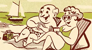 Middle Age Couple at the Beach