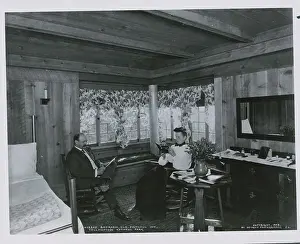 Wyoming Prints: Middle Aged Couple Enjoying Yellowstone Park Inn