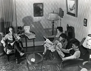 Middle Class Family in Living Room