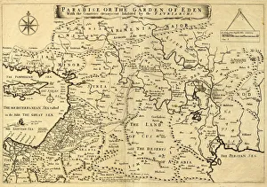 Desert Gallery: Middle East Ancient Map, Garden of Eden, 1675