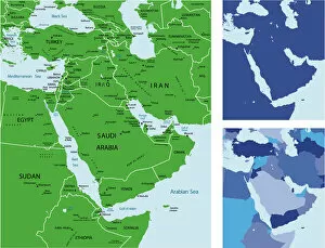 Images Dated 7th October 2017: Middle east map