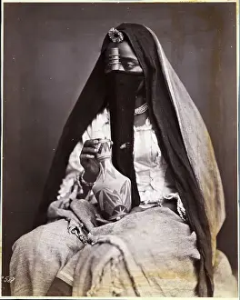 Veil Prints: Middle Eastern Woman W/Veil, Cloth Headdr