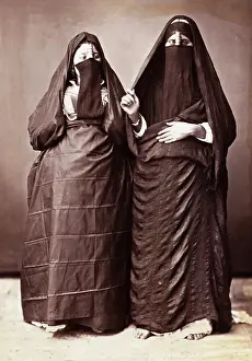 Veil Prints: Two Middle Eastern Women In Trad. Dress