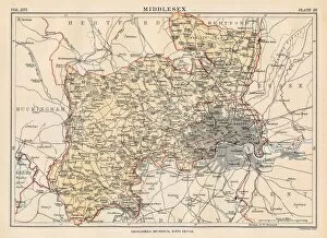 London Gallery: Middlesex map 1883