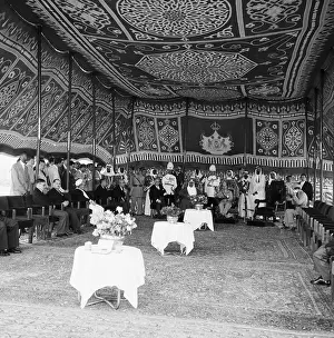 Tapestry Prints: Mideast Leaders Under Tapestried Tent