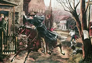 Equestrians Prints: The Midnight Ride of Paul Revere Illustration