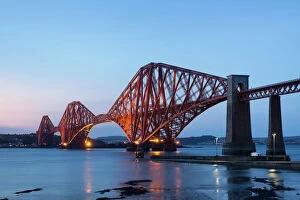 Business Finance And Industry Collection: The Mighty Forth Rail Bridge at dusk