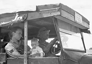 Poor Person Prints: Migrant Family in Automobile During Great Depression