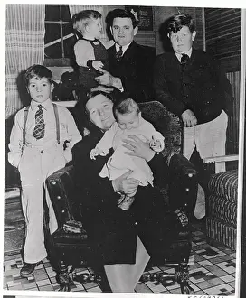 Marysville Prints: Migratory Camp Dweller Fred F. Edwards Posing with His Family