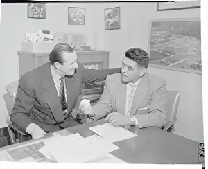 Mike Garcia Attending His New Baseball Salary Agreement Signing