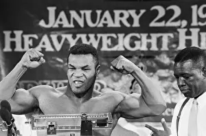 Intimidation Prints: Mike Tyson Flexing at Weigh-in