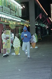 Jogging Prints: Mike Tyson Running On Boardwalk, Pre-Dawn
