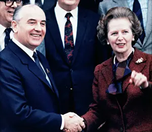 Mikhail Gorbachev Greeting Prime Minister Margaret Thatcher