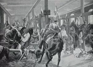 Images Dated 20th December 2019: Military Alarm Exercise, in the Cavalry Stables, Prussia, 1880, Germany