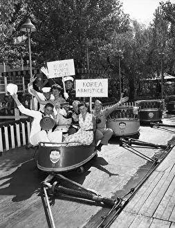 Amusement Park Prints: Military Couples At Coney Island