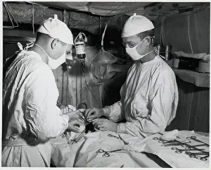 Surgery Prints: Military Doctors Operating At Front