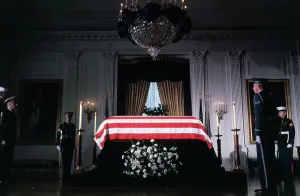 Bunting Prints: Military Honor Guards Watching Over Coffin of John F. Kennedy