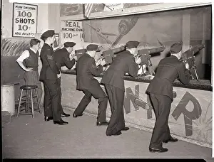 Aiming Prints: Military Men at Shooting Gallery