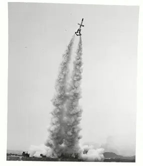 Military Missile Blasting into Sky