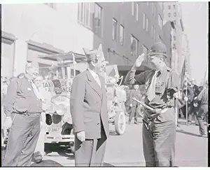 Vincent R Prints: Military Officer Acknowledging Mayor Impellitteri