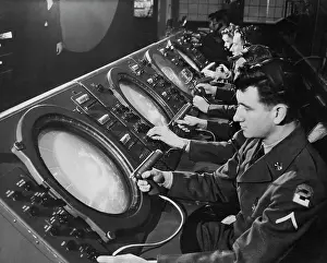 Instrument Panel Prints: Military Officers Operating a Tracking System