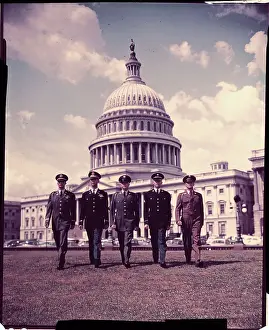 Military Officers Standing in Front of U. S. Capitol