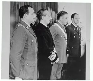 Santiago Prints: Military Officials Standing During Ceremonies