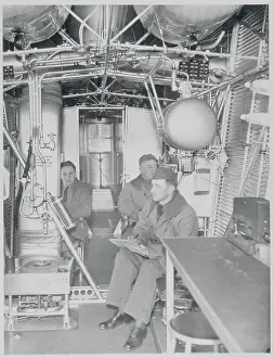 Military Personnel in Cockpit of Army Airship
