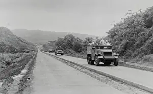Canal Zone Prints: Military Tanks Traveling on New Highway