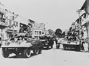 Hanoi Prints: Military Troops Leaving a City