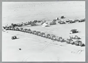 Military Trucks Crossing Land in Sinai