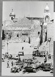 Bethlehem Prints: Military Vehicles on Street of Bethlehem