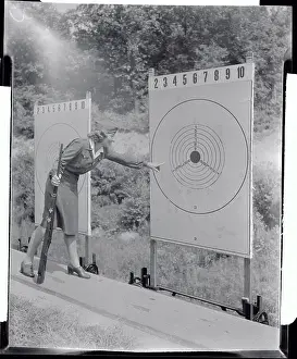 Peekskill Prints: Military Woman Pointing to Target Chart