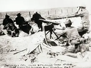 Trench Prints: Militiamen and Machine Gun