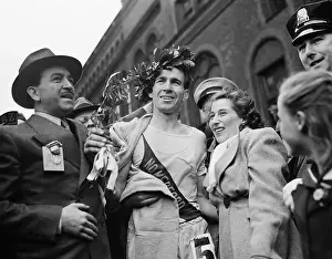 Celebrating Prints: Milkman Celebrating Marathon Win