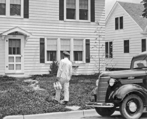Milk Prints: Milkman Delivering Milk to a House