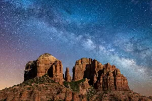 Images Dated 22nd June 2017: Below the milky way at Cathedral Rock