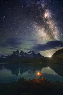 Patagonia Collection: Milky Way at Lago Pehoe, Torres del Paine National Park