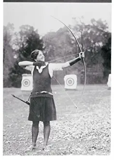 Bryn Mawr Prints: Millicent Pierce with Bow and Arrow