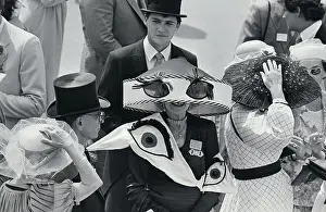 Shawl Prints: Milliner's Mother in Eye-Hole Hat at Ascot