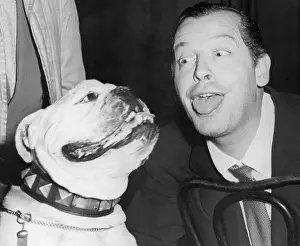 Milton Berle with Jowly Dog