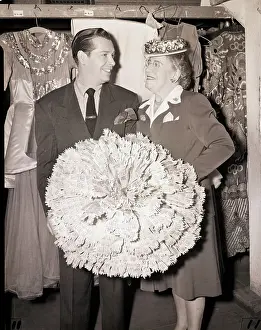 Stamp Prints: Milton Berle and His Mother Smiling