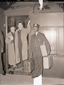 Airport Prints: Milton Berle and His Mother Waving