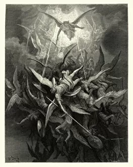 Images Dated 26th February 2017: Miltons Paradise Lost - Gustave Dore - Almightly Power