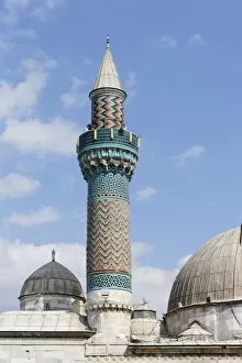 Images Dated 8th April 2014: Minaret with faience, Green Mosque or Yesil Camii, Iznik, Bursa Province, Marmara Region, Turkey